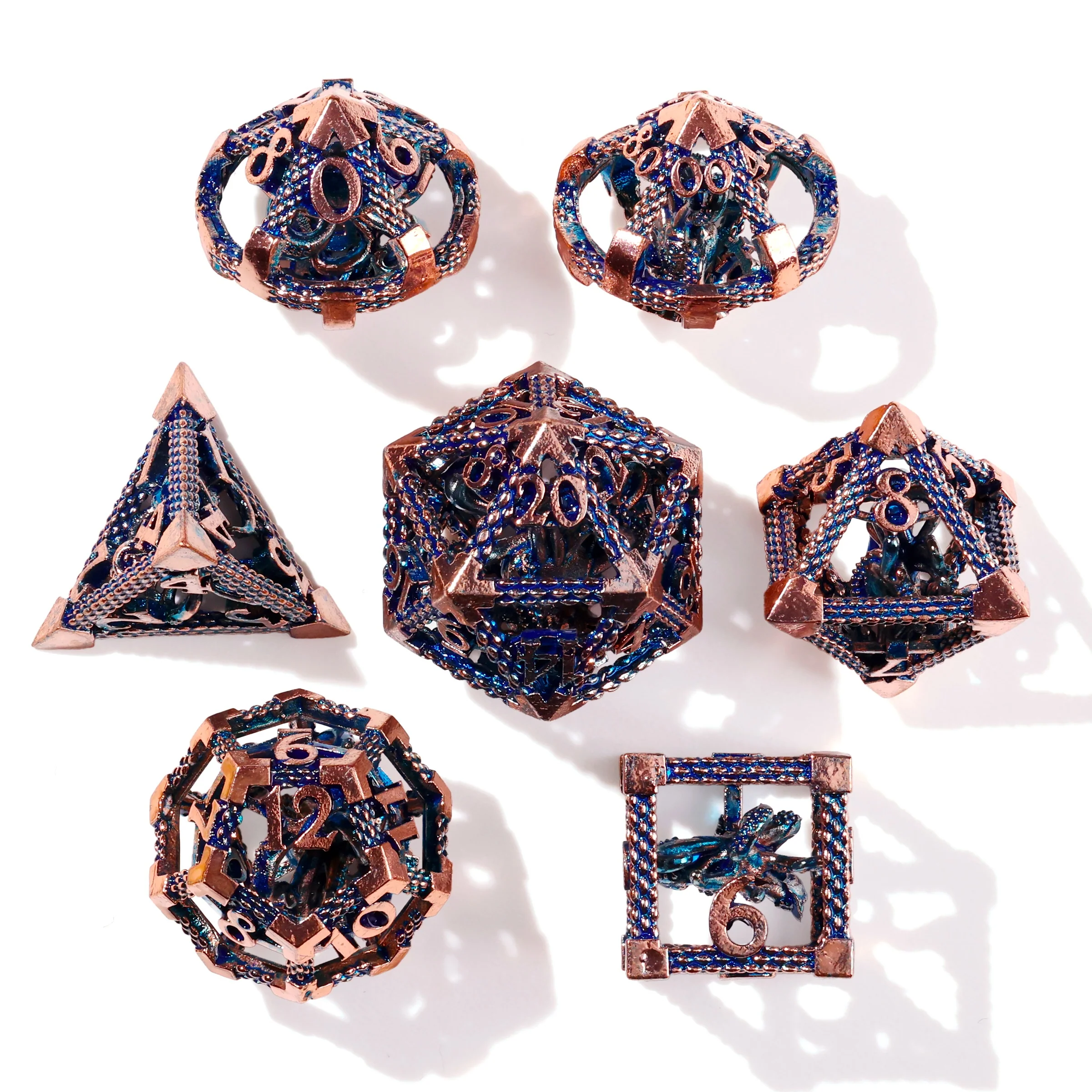Ancient Kraken Metal RPG Dice Set - 7 Pieces
