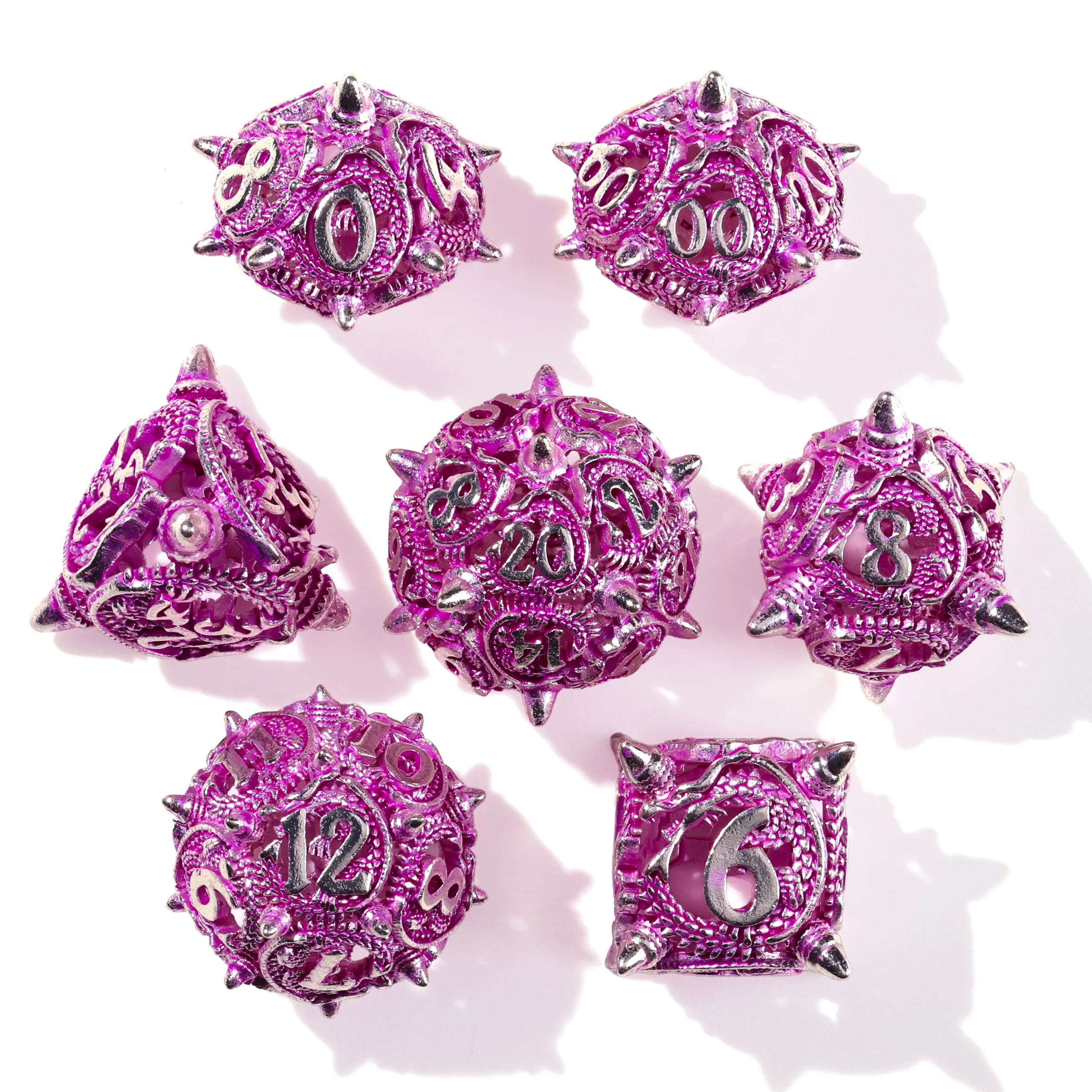 Ancient Wyvern Metal RPG Dice Set - 7 Pieces - Image 2