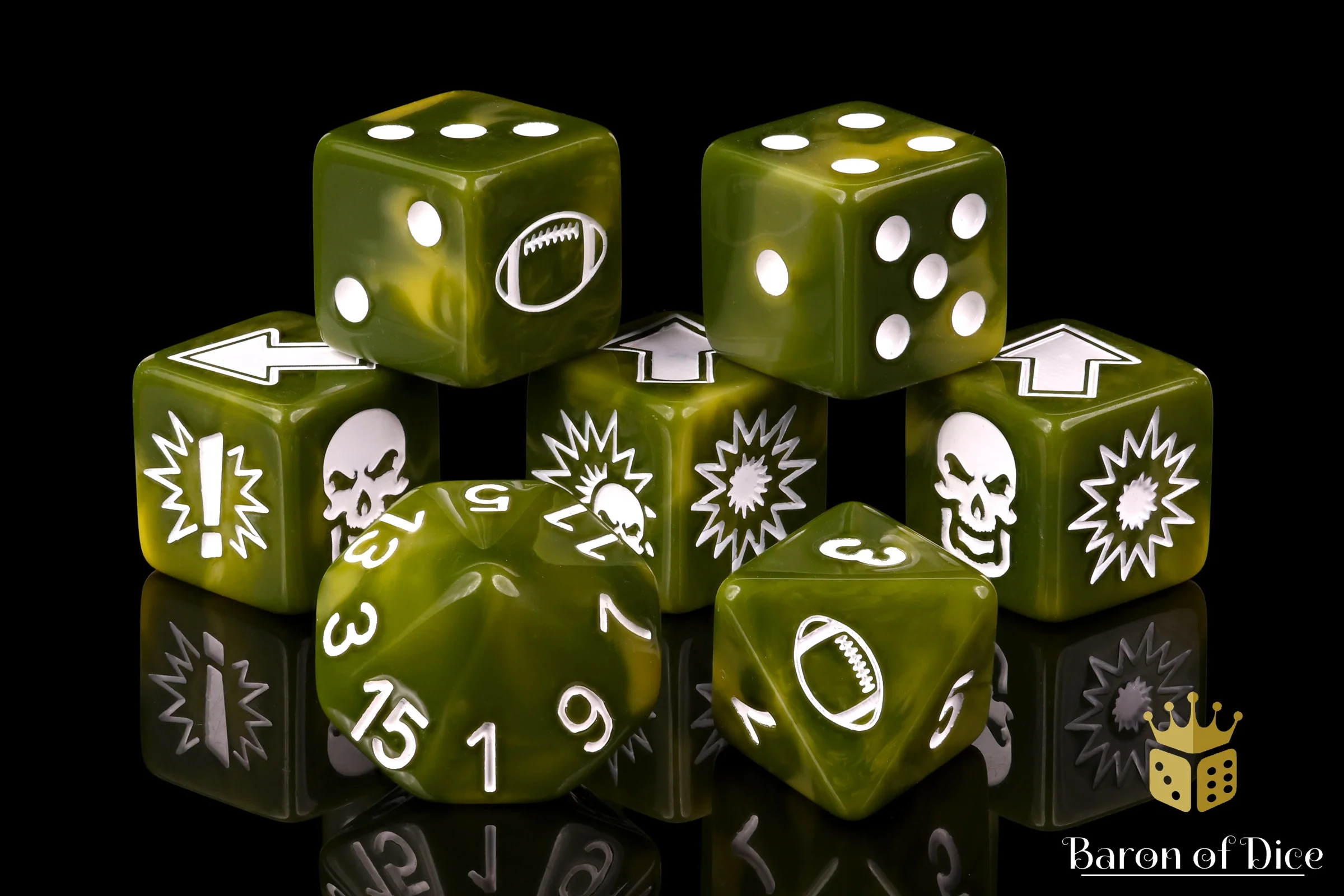 Diseased - Bloody Football Dice (Set of 7) - Image 2