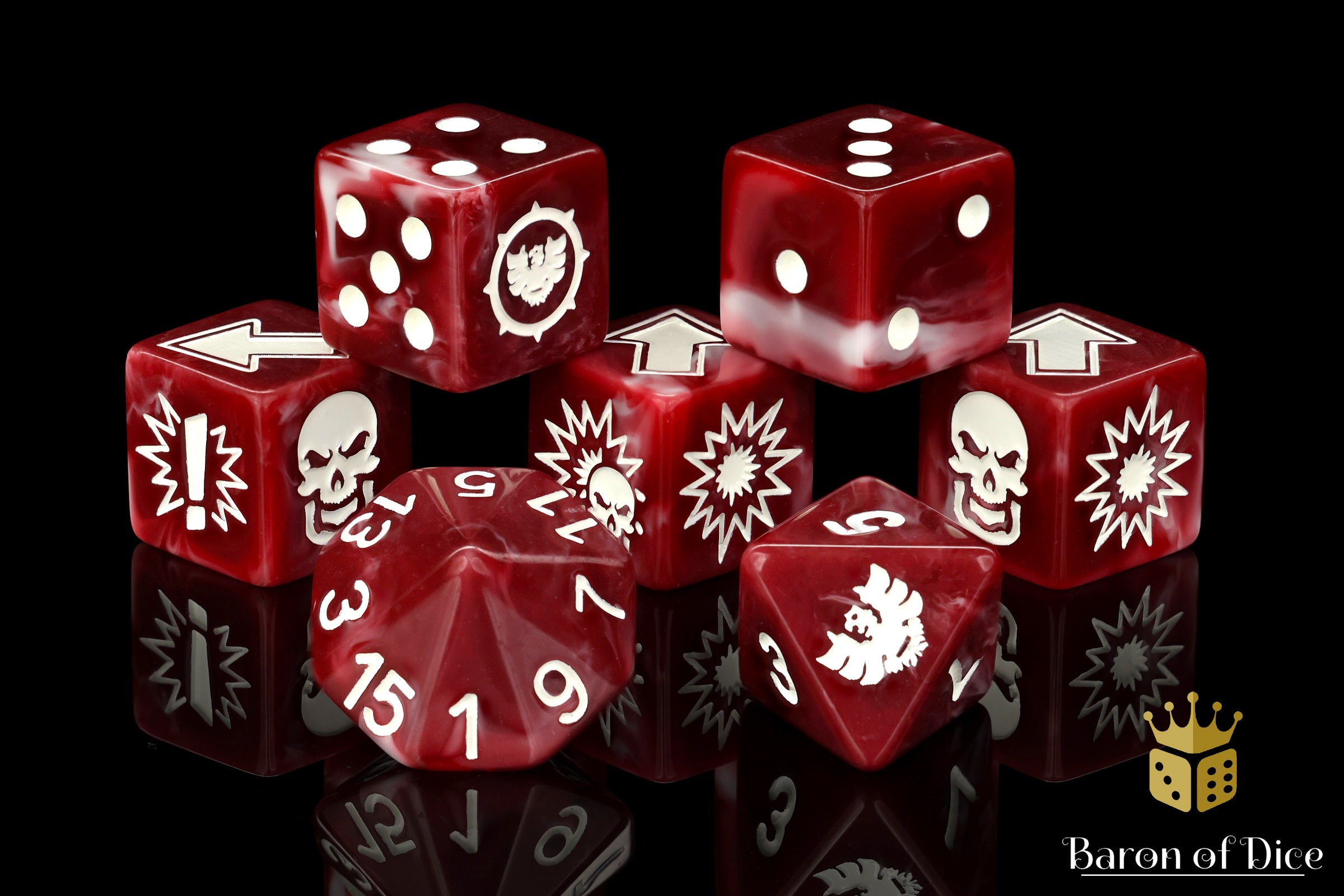 Blood Red - Bloody Football Dice (Set of 7) - Image 6