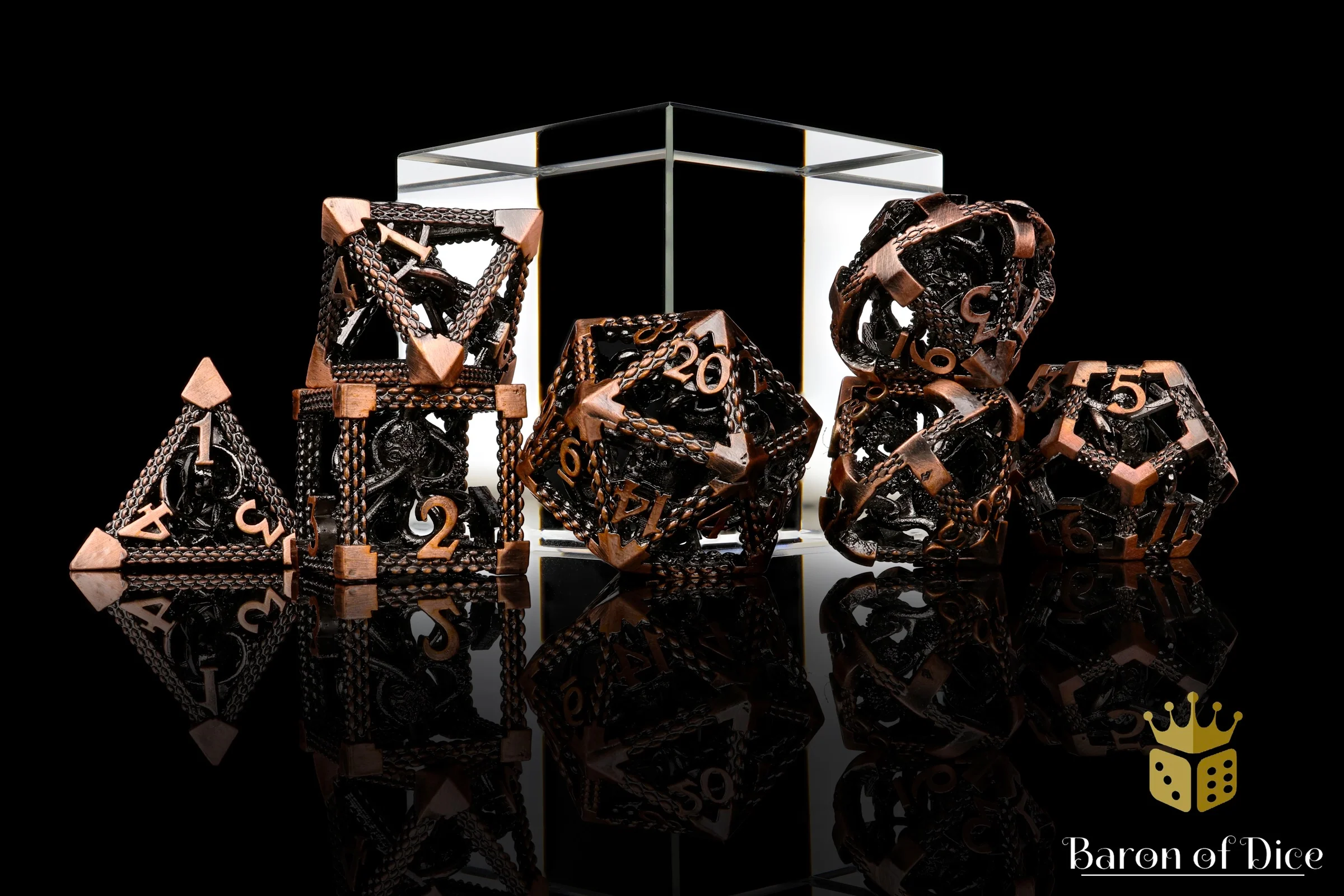 Bronze Kraken Metal RPG Dice Set - 7 Pieces - Image 3