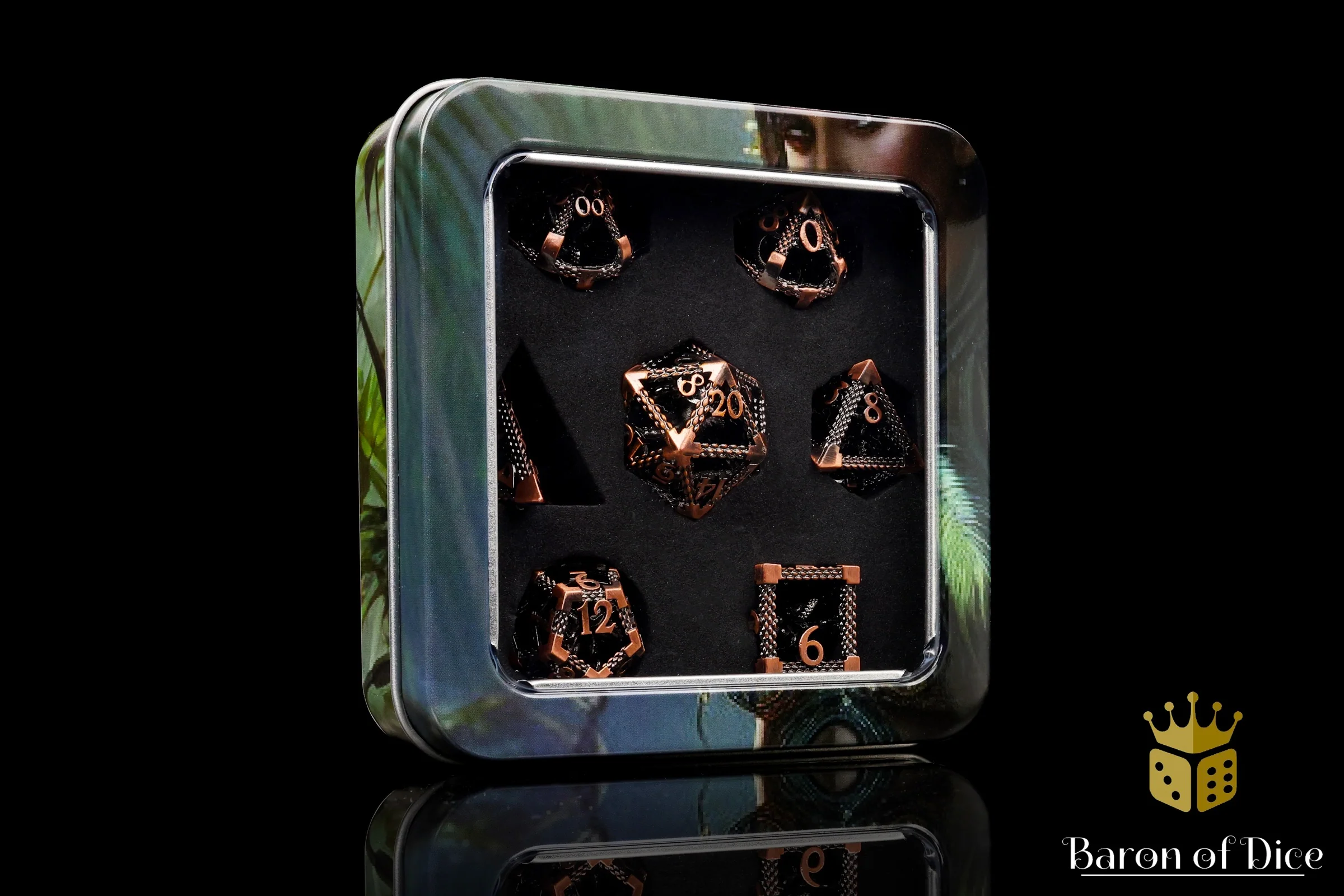 Bronze Kraken Metal RPG Dice Set - 7 Pieces - Image 4