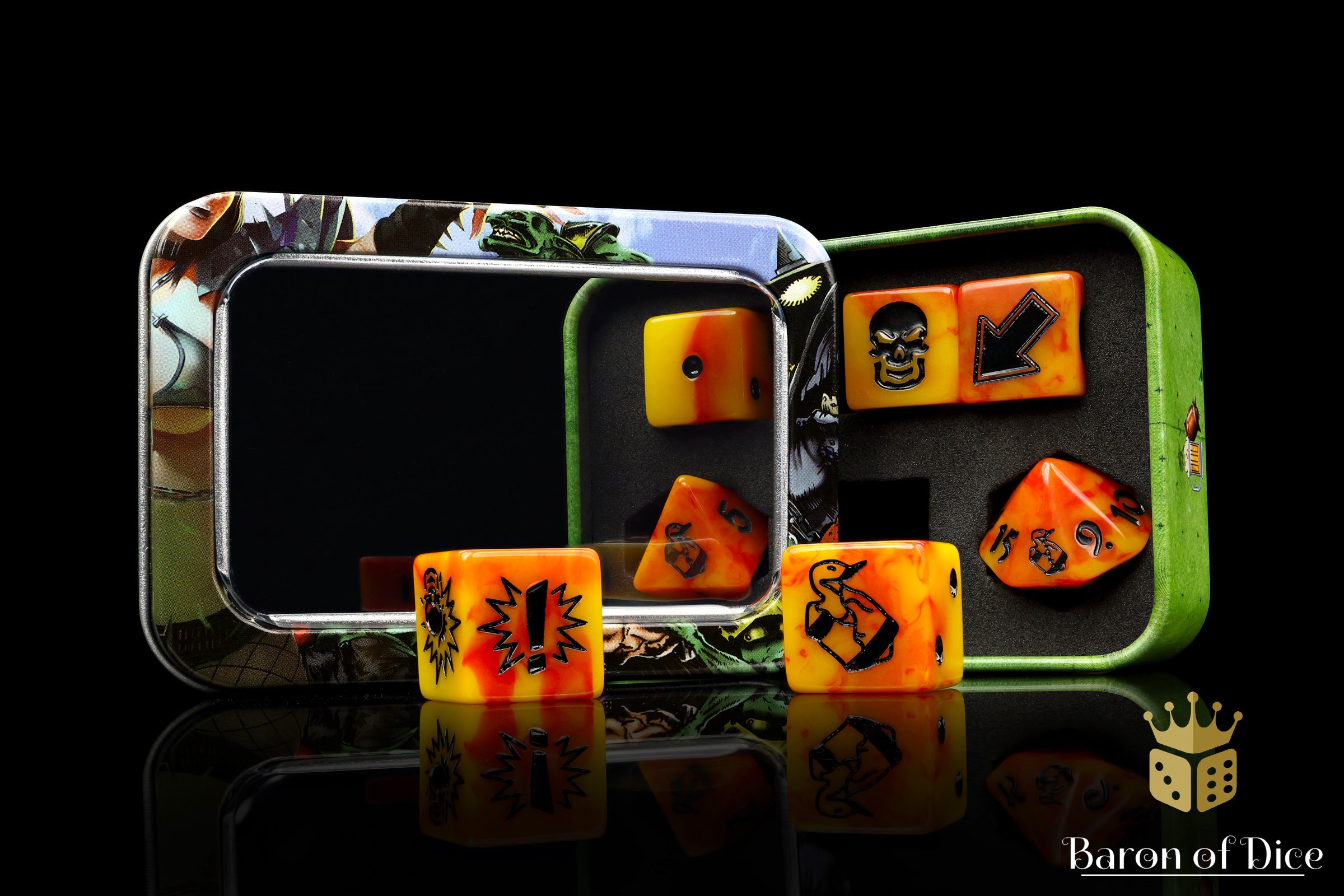 Orange Fire - Bloody Football Dice (Set of 7) - Image 5