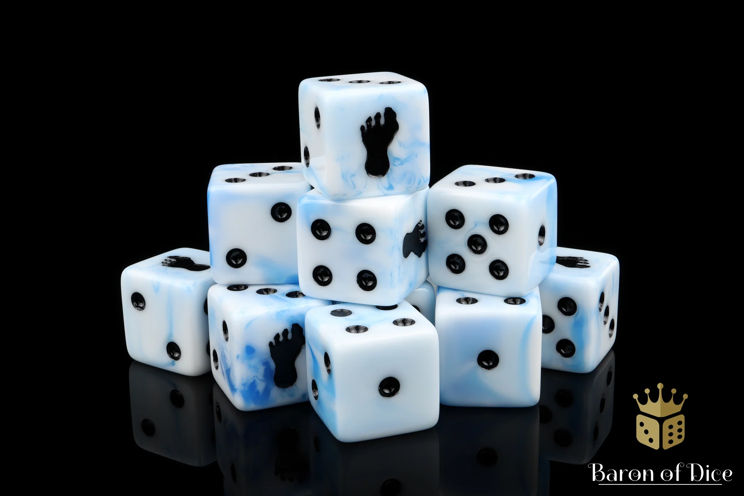 Giant Footprint Dice - White Ice - Image 4
