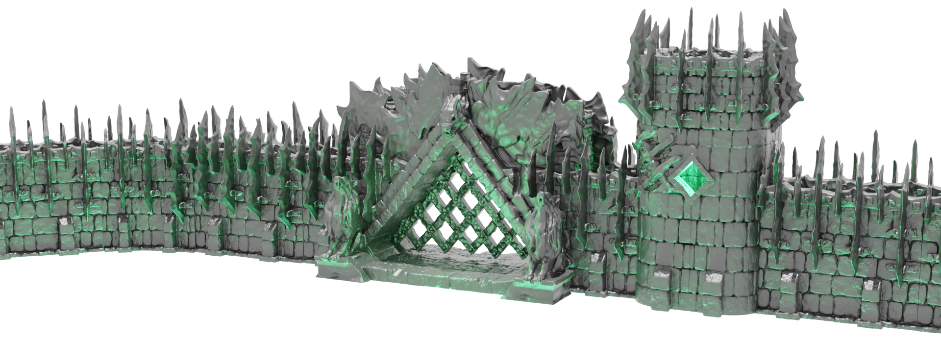 Kingdom of Azragor Walls and Gate (STL File) - Image 2