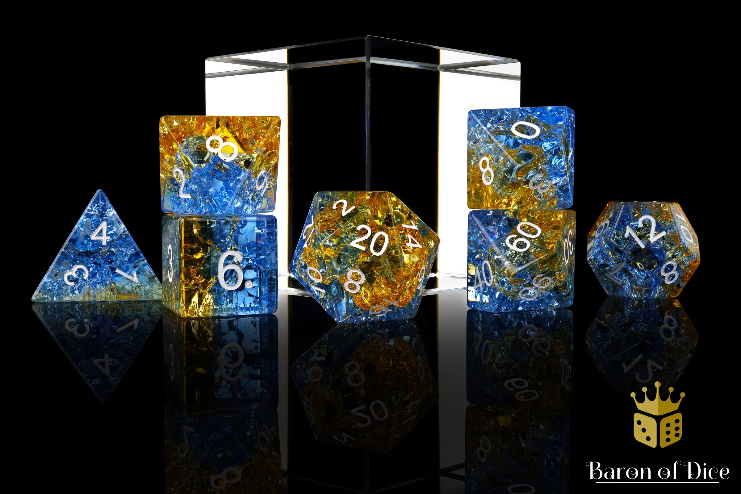 Liuli Glass RPG Dice Set - 7 Pieces - Image 3