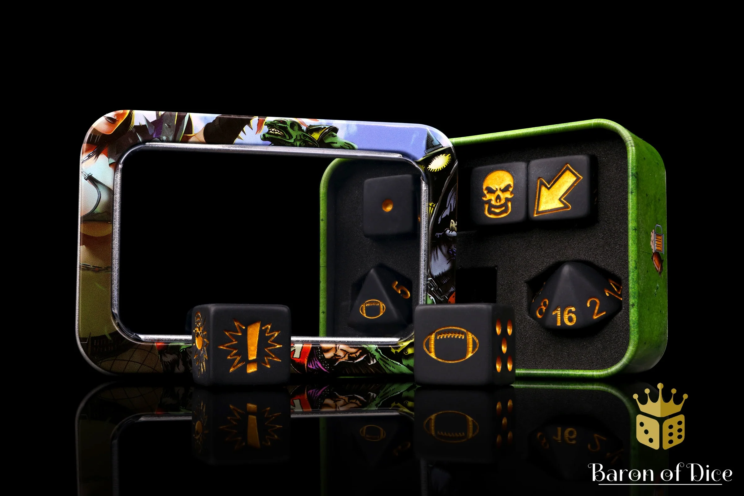 Matte Black - Bloody Football Dice (Set of 7) - Image 3