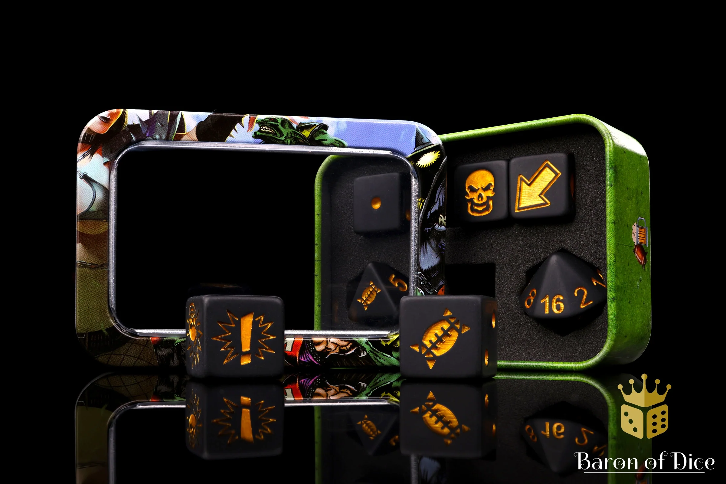 Matte Black - Bloody Football Dice (Set of 7) - Image 5