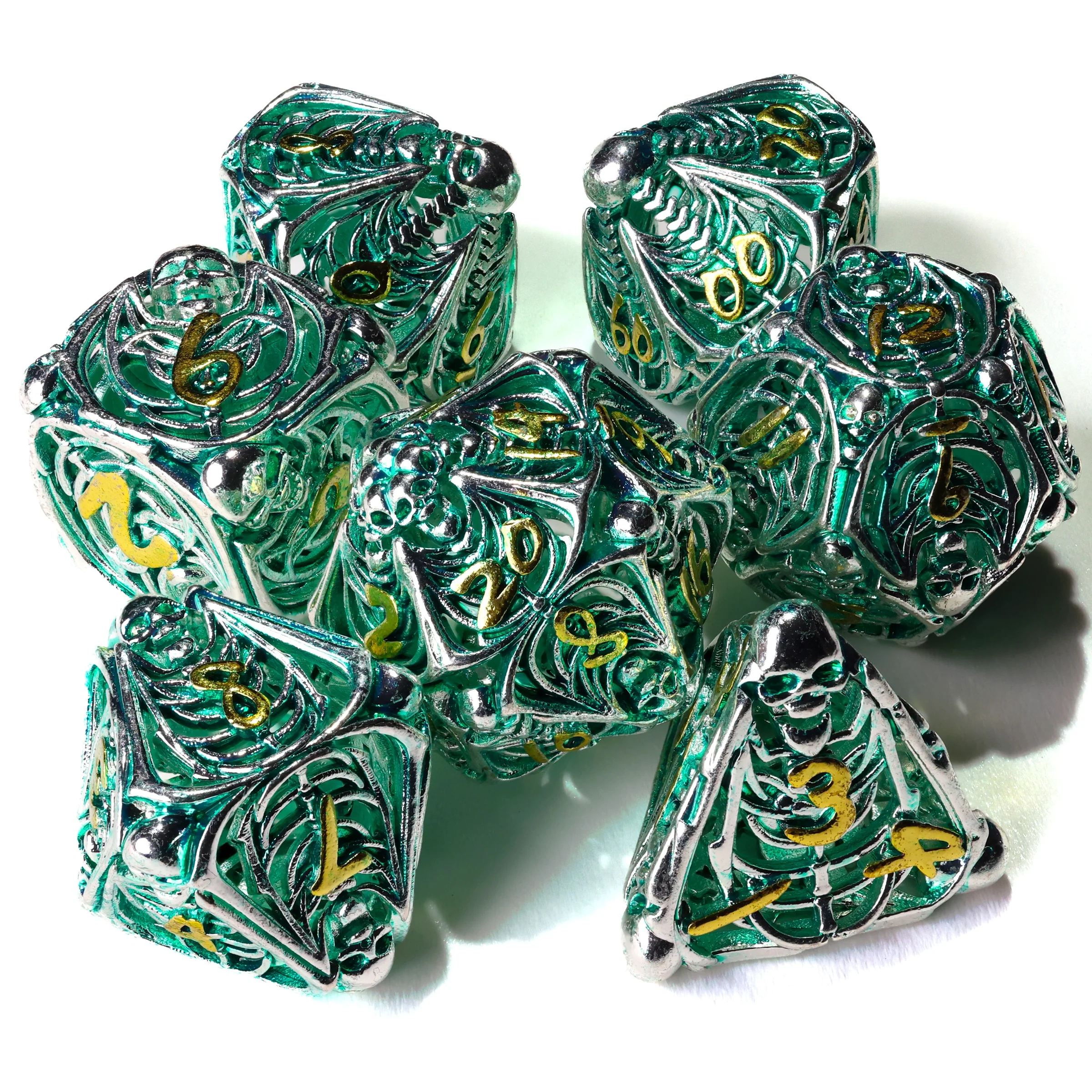 Undead Legion Metal RPG Dice Set - 7 Pieces