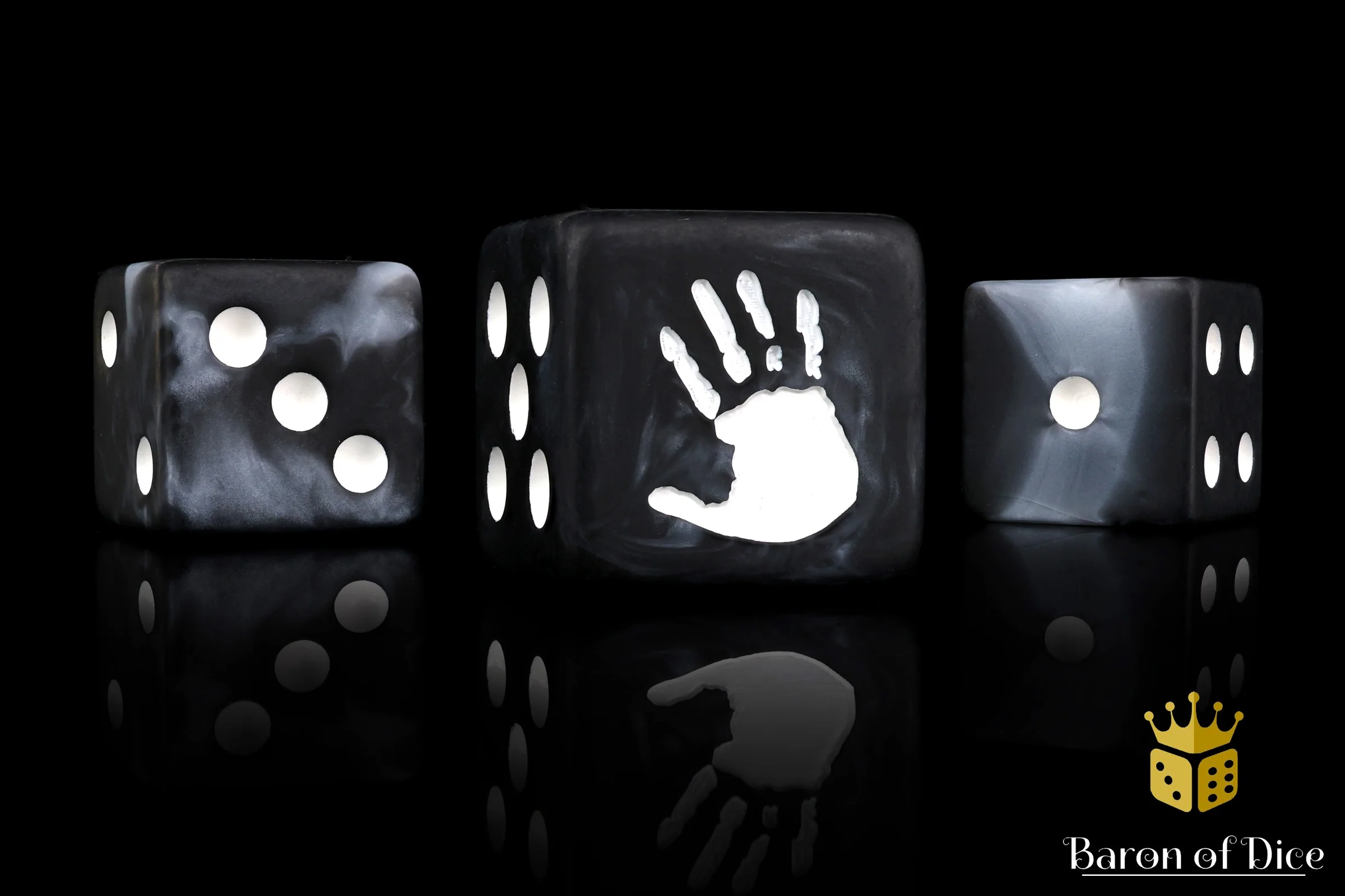 White Handprint Dice - Image 2