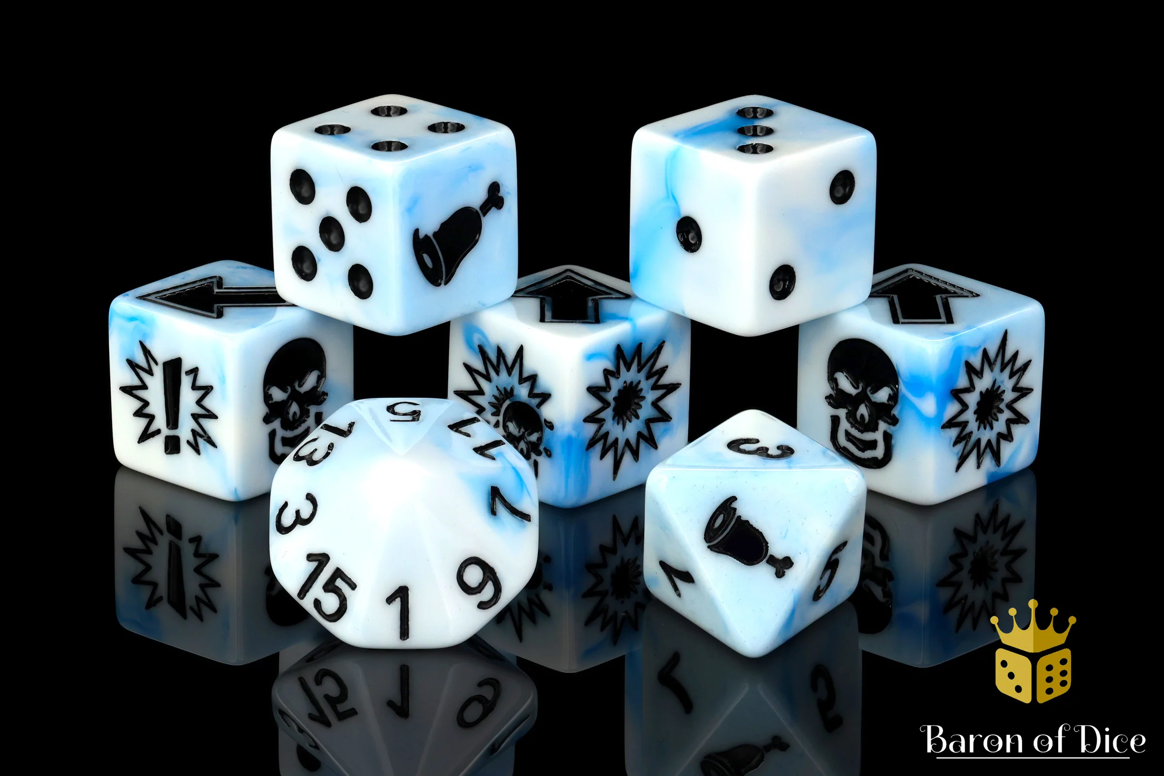 White Ice - Bloody Football Dice (Set of 7) - Image 10